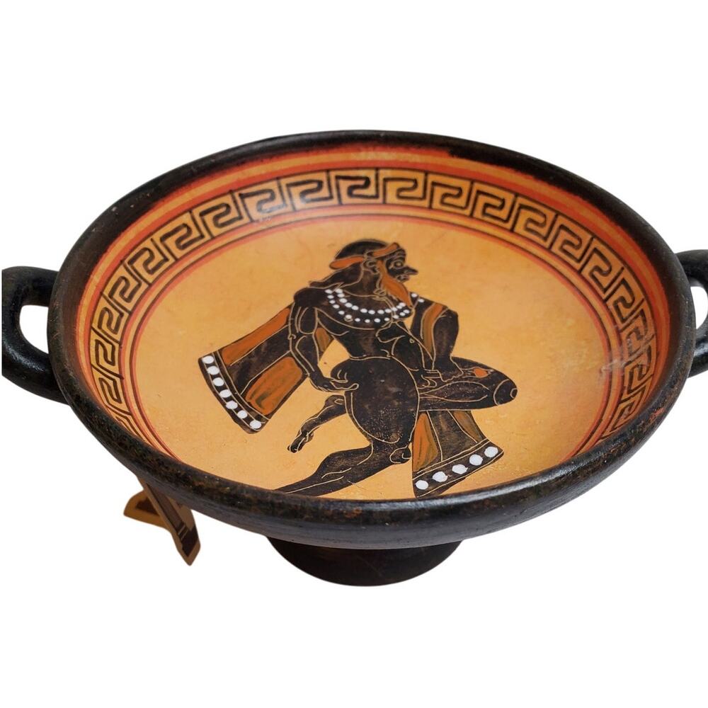 Replica Mycenean Ceramic Bowl Kylix - 3" Handmade in Greece